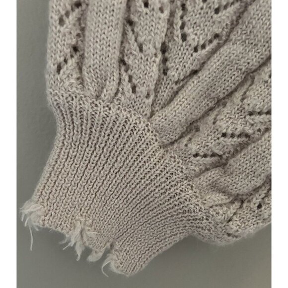 Nation Los Angeles Alpaca Women's Beige Blush Open Knit Pullover Sweater M - Picture 6 of 9